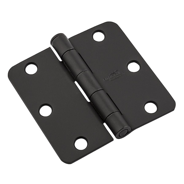 National Hardware 3 x 0.25 in. Radius Door Hinge, Black 109625 - main